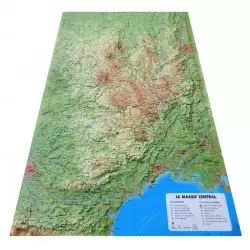 CARTE 3D RELIEF LE MASSIF CENTRAL Caméra Randonnée - Vidéo Randonnée - GPS Randonnée 1-113591