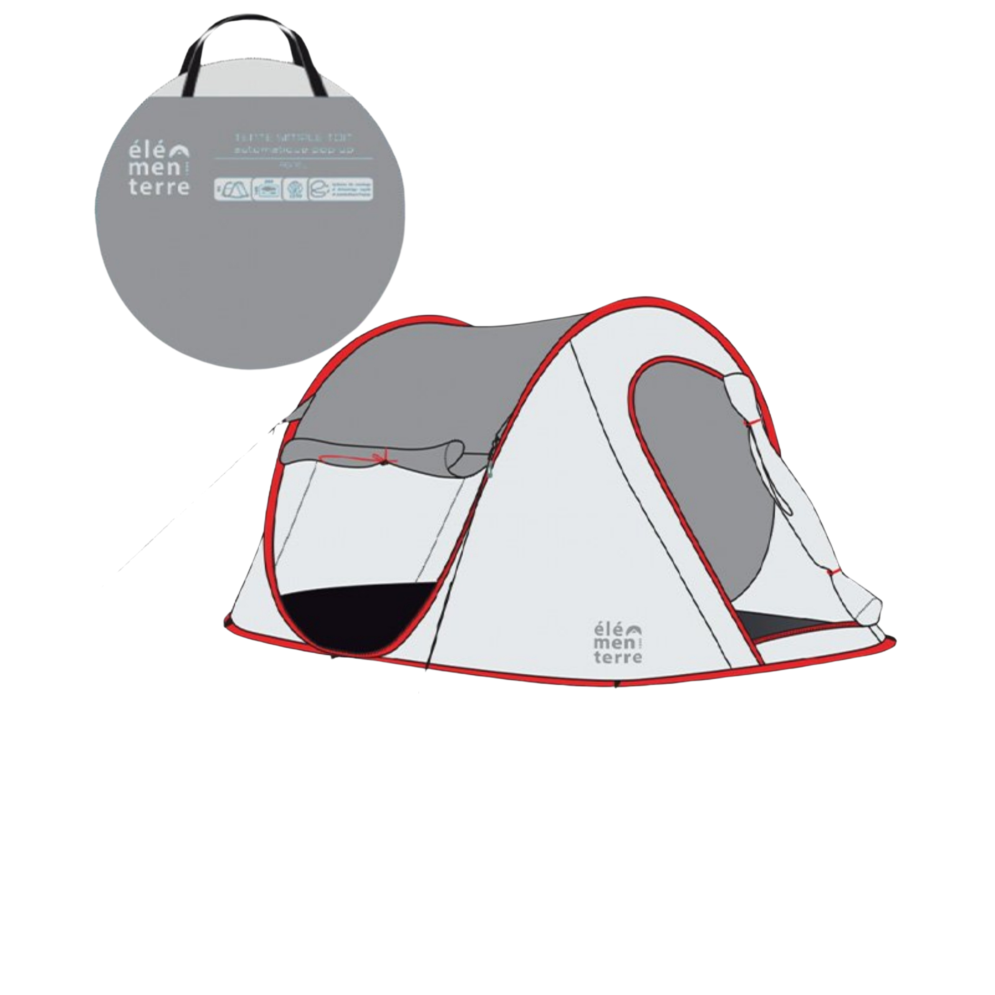 Tente Camping 2 Personnes Pop-Up Imperméable - Ultra Légère Et Ventilée