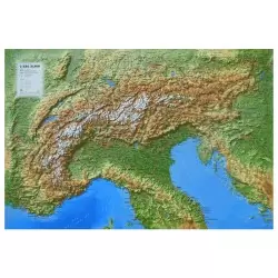 CARTE 3D RELIEF ARC ALPIN    