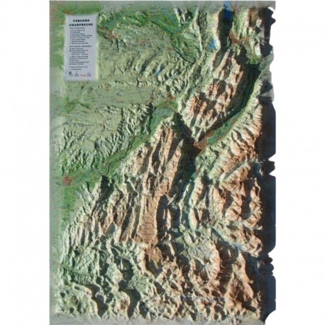 CARTE 3D RELIEF VERCORS    
