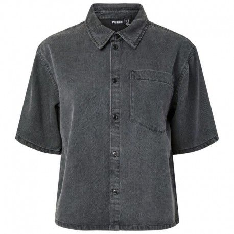 PCSMIDI SS DENIM SHIRT    