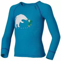ODLO tee shirt odlo warm trend kids bleu imprimé ours Sous-vêtements Ski Snow 1-55588