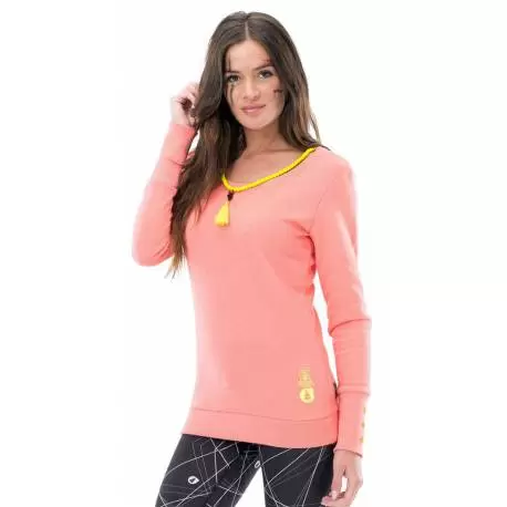 PICTURE Sweat femme picture organic zuni corail collier jaune fluo Pulls Mode Lifestyle / Sweats Mode Lifestyle 1-63035